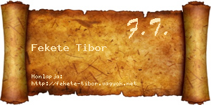 Fekete Tibor névjegykártya